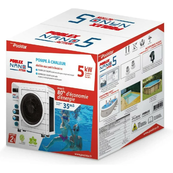 Pompe à Chaleur Poolex Nano Action 5 KW Pour Piscine < 30 M³ – Image 3